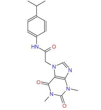 2-(1,3-二甲基-2,6-二氧代-2,3-二氢-1H-嘌呤-7(6H)-基)-N-(4-异丙基苯基)乙酰胺 349085-38-7