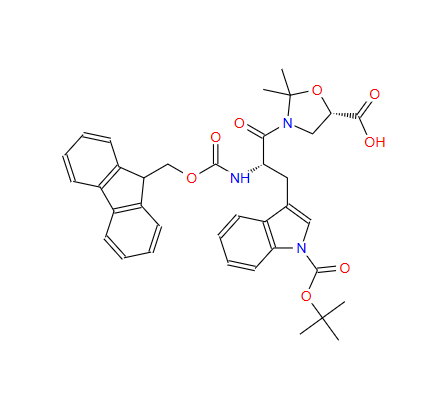 3-[(2S)-3-[(5S)-5-羧基-2,2-二甲基-3-恶唑烷基]-2-[[芴甲氧羰基]氨基]-3-氧代丙基]-1H-吲哚-1-羧酸叔丁酯 908601-15-0
