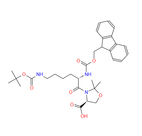 (4S)-3-[(2S)-6-[[叔丁氧羰基]氨基]-2-[[芴甲氧羰基]氨基]-1-氧代己基]-2,2-二甲基-4-恶唑烷羧酸 957780-54-0
