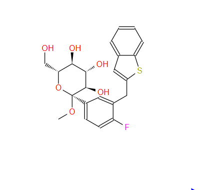 甲基 1-C-[3-(苯并[B]噻吩-2-基甲基)-4-氟苯基]-ALPHA-D-吡喃葡萄糖苷 1034305-23-1