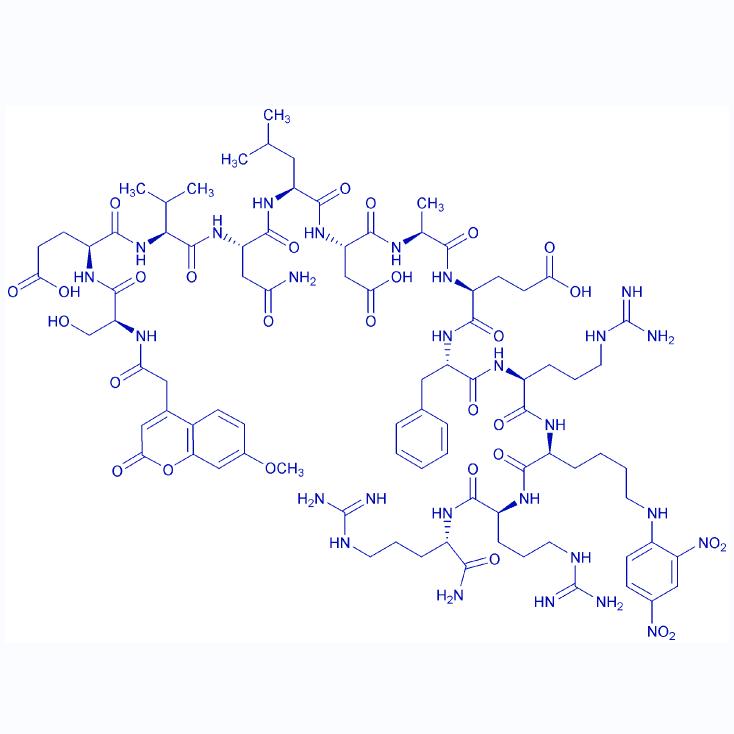 MCA-SEVNLDAEFR-K(Dnp)-RR,amide 438625-61-7.png MCA-SEVNLDAEFR-K(Dnp)-RR,amide 438625-61-7.png