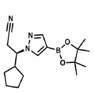 (R)-3-环戊基-3-(4-(4,4,5,5-四甲基-1,3,2-二氧硼杂环戊烷-2-基)-1H-吡唑-1-基)丙腈 1146629-84-6