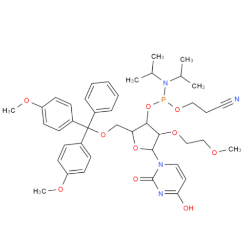 5'-O-[二(4-甲氧基苯基)苯基甲基]-2'-O-(2-甲氧基乙基)尿苷 3'-[2-氰基乙基 二异丙基氨基亚磷酸酯]