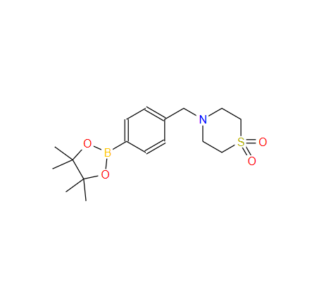 4-((1,1-二氧代硫代吗啡林)甲基苯硼酸频哪醇酯 1092563-25-1