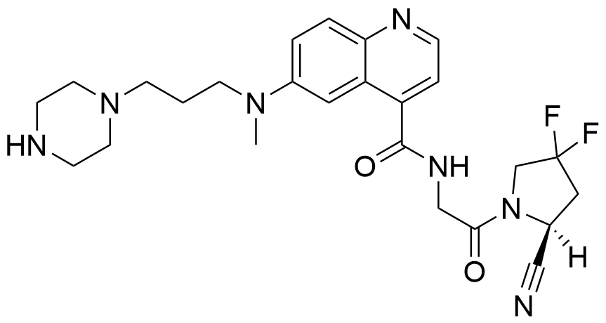 (S)-N-(2-(2-cyano-4,4-difluoropyrrolidin-1-yl)-2-oxoethyl)-6-(methyl(3-(piperazin-1-yl)propyl)amino)quinoline-4-carboxamide