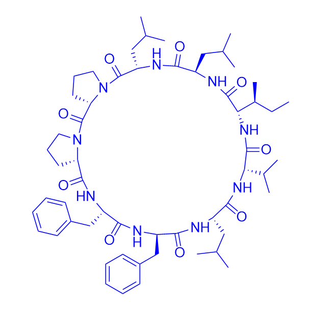 环九肽cyclo(L-isoleucyl-D-leucyl-L-leucylprolyl-L-prolyl-L-phenylalanyl-D-phenylalanyl-L-leucyl-L-valyl)/33302-55-5/cyclolinopeptide A