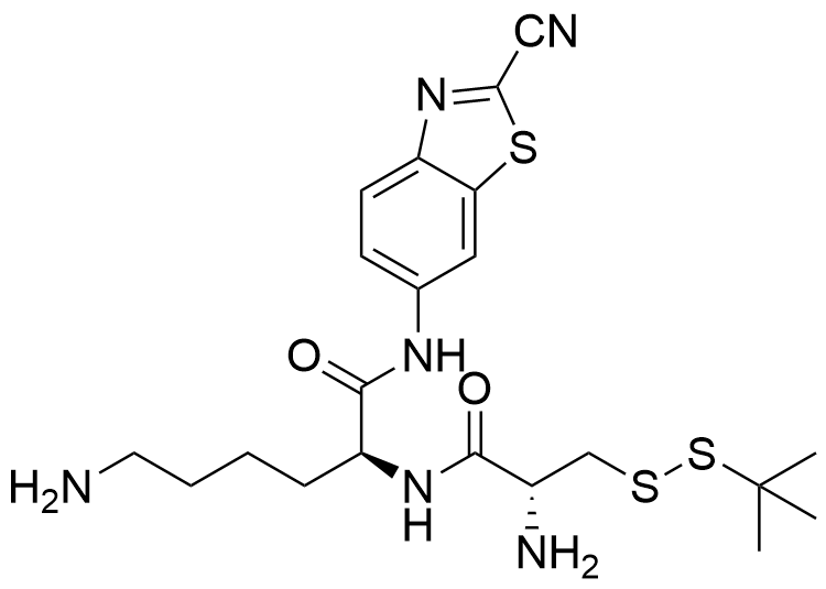 (S)-6-amino-2-((R)-2-amino-3-(tert-butyldisulfaneyl)propanamido)-N-(2-cyanobenzo[d]thiazol-6-yl)hexanamide