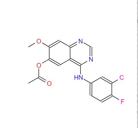 4-(3-氯-4-氟苯氨基)-7-甲氧基喹唑啉-6-醇乙酸酯 788136-89-0