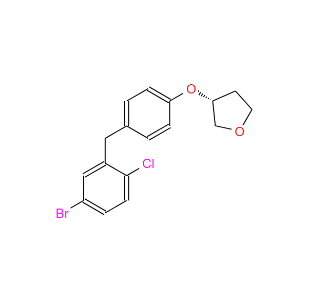 (R)-3-(4-(5溴-2-氯苄基)苯氧基)四氢呋喃 915095-90-8