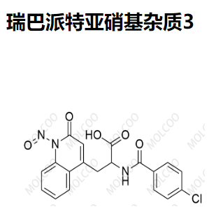 瑞巴派特亚硝基杂质3   	C19H14ClN3O5 