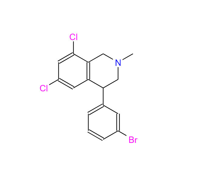 4-(3-溴苯基)-6,8-二氯-2-甲基-1,2,3,4-四氢异喹啉 543737-10-6