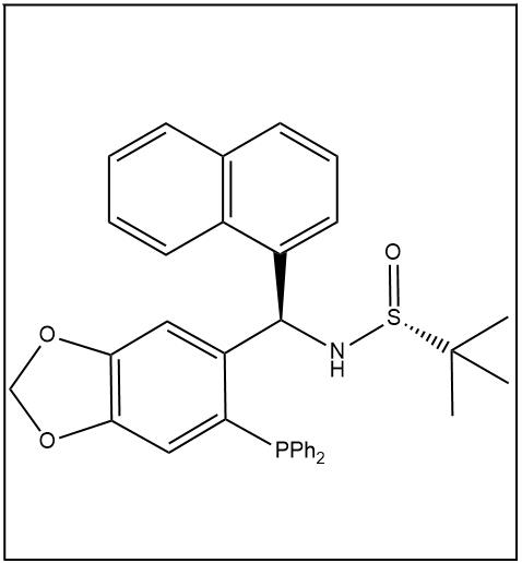 S(R)]-N-[(R)-[6-(二苯基膦)苯并[d][1,3]-二氧戊环-5基]-1-萘基甲基]-2-叔丁基亚磺酰胺