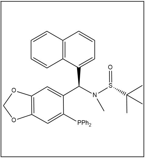 S(R)]-N-[(R)-[6-(二苯基膦)苯并[d][1,3]-二氧戊环-5基]-1-萘基甲基]-N-甲基-2-叔丁基亚磺酰胺 2565792-42-7