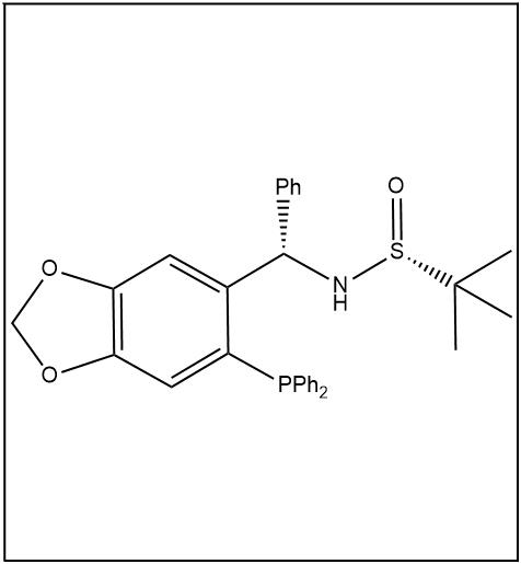 S(R)]-N-[(S)-[6-(二苯基膦)苯并[d][1,3]-二氧戊环-5基]苯甲基]-2-叔丁基亚磺酰胺 2565792-39-2