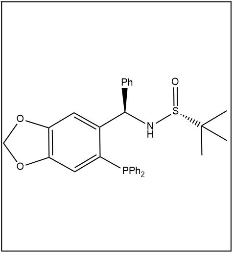 S(R)]-N-[(R)-[6-(二苯基膦)苯并[d][1,3]-二氧戊环-5基]苯甲基]-2-叔丁基亚磺酰胺 2565792-84-7