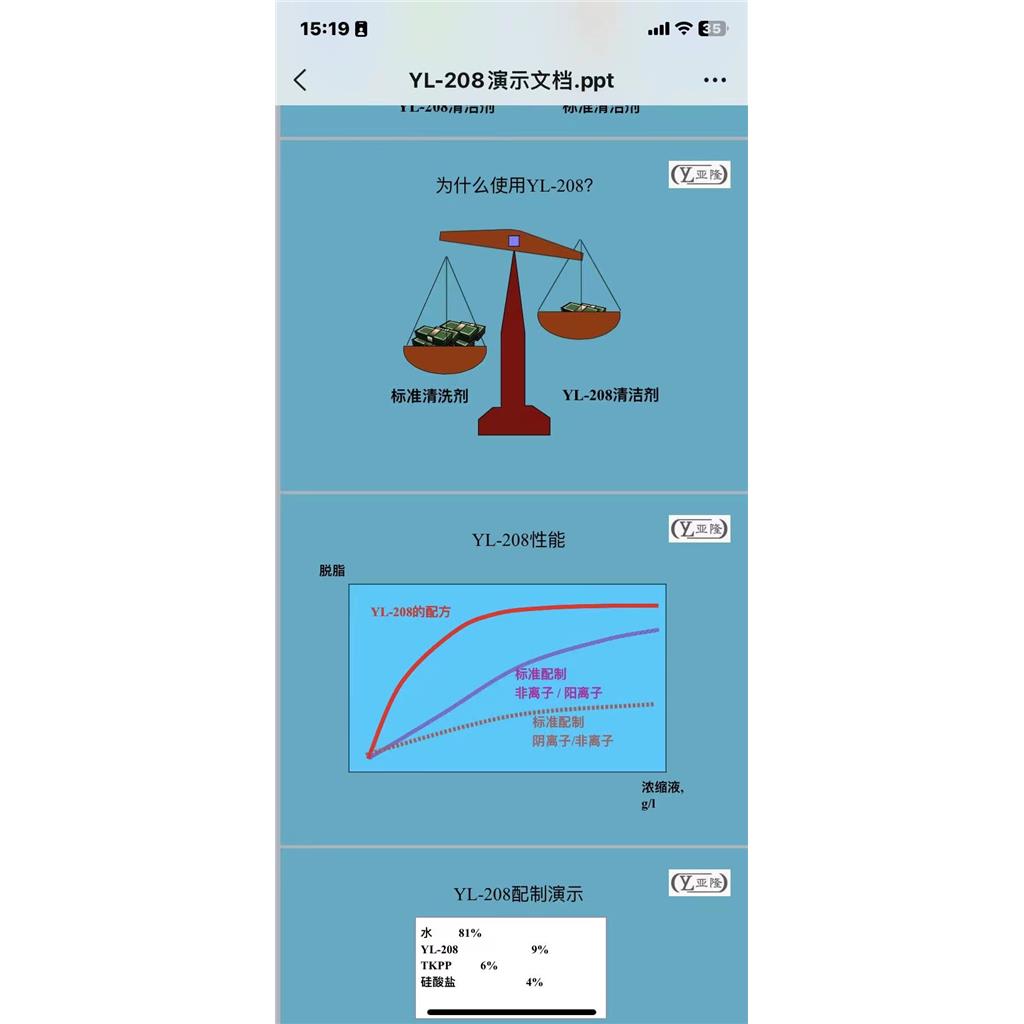 高效除油 特殊阳离子与非离子的混合表面活性剂