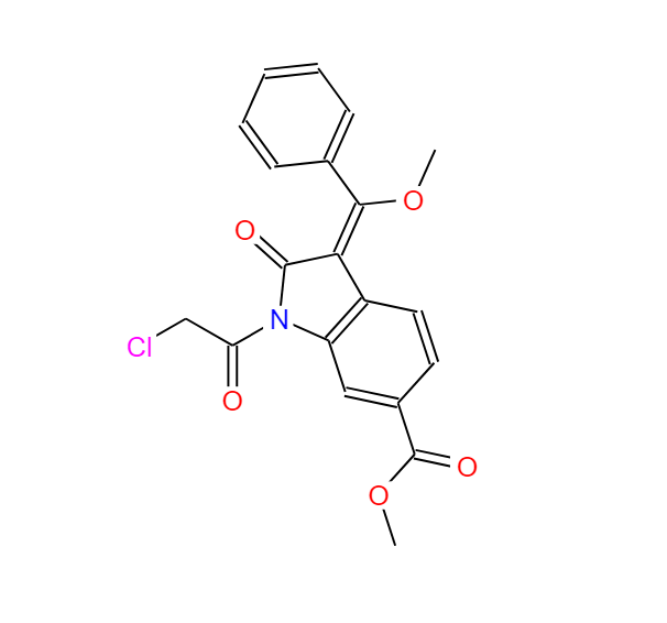 (3E)-1-(2-氯乙酰基)-2,3-二氢-3-(甲氧基苯基亚甲基)-2-氧代-1H-吲哚-6-羧酸甲酯 1174335-83-1