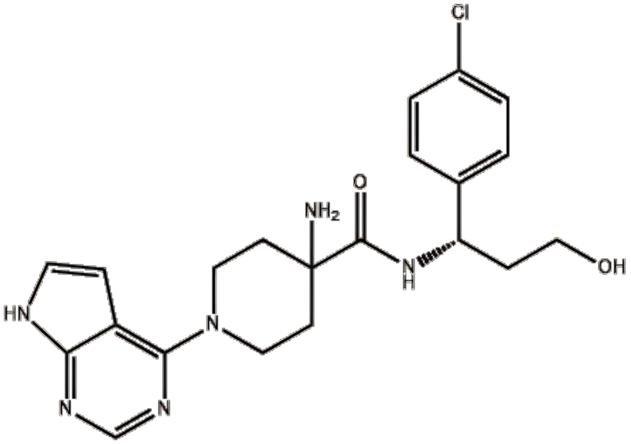 卡帕塞替尼；-氨基-N-[(1S)-1-(4-氯苯基)-3-羟基丙基]-1-(7H-吡咯并[2,3-D]嘧啶-4-基)-4-哌啶甲酰胺;AZD5363
