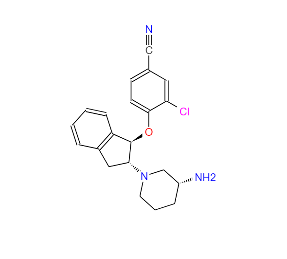 4-[(1R，2R)-2-[(3R)-3-氨基-1-哌啶基]-2，3-二氢-1H-茚-1-基]氧基]-3-氯苄腈 1333210-07-3
