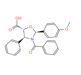 5-Oxazolidinecarboxylic acid, 3-benzoyl-2-(4-methoxyphenyl)-4-phenyl-, (2S,4S,5R)- 202390-86-1