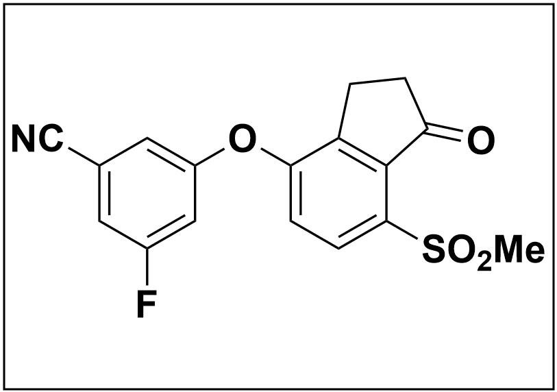 1672665-55-2  3-fluoro-5-((7-(methylsulfonyl)-1-oxo-2,3-dihydro-1H-inden-4-yl)oxy)benzonitrile