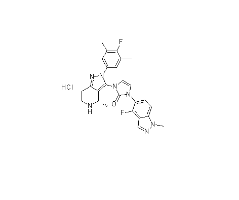 （S） -1-（4-氟-1-甲基-1H-吲唑-5-基）-3-（2-（4-氟-3,5-二甲基苯基）-4-甲基-4,5,6,7-四氢-2H-吡唑并[4,3-c]吡啶-3-基）-1H-咪唑-2（3H）-酮盐酸盐