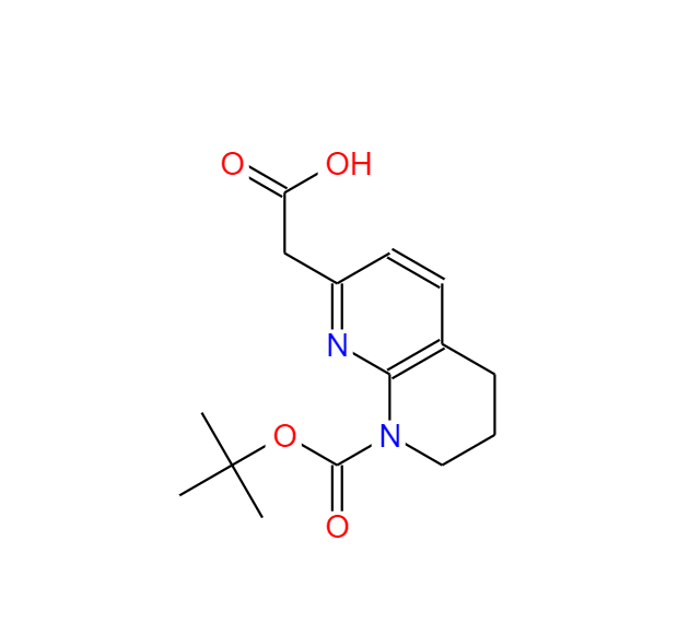 1-N-叔丁氧羰基-3,4-二氢-1,8-萘啶-7(2H)-乙酸 445492-19-3