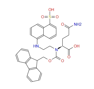 N2-(((9H-芴-9-基)甲氧基)羰基)-N2-(2-((5-磺基萘-1-基)氨基)乙基)-L-谷氨酰胺 193475-66-0