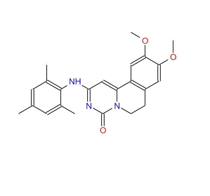 9,10-dimethoxy-2-(2,4,6-trimethylanilino)-6,7-dihydropyrimido[6,1-a]isoquinolin-4-one 76536-66-8