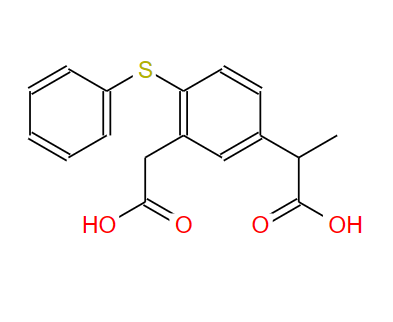 5-(1-羧乙基)-2-(苯硫基)苯乙酸；83237-49-4；5-(1-Carboxyethyl)-2-(phenylthio)phenylacetic acid