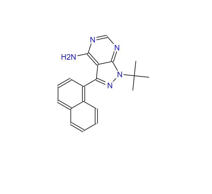 4 -氨基- 1 -叔丁基- 3 -(1' -萘基)吡唑并[3,4 - D]嘧啶 221243-82-9