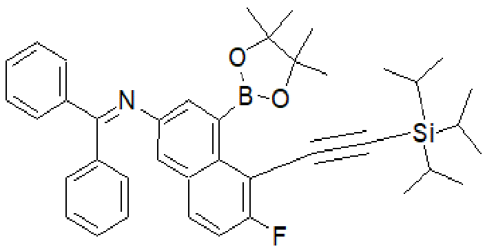 N-(diphenylmethylene)-6-fluoro-4-(4,4,5,5-tetramethyl-1,3,2-dioxaborolan-2-yl)-5-((triisopropylsilyl)ethynyl)naphthalen-2-amine