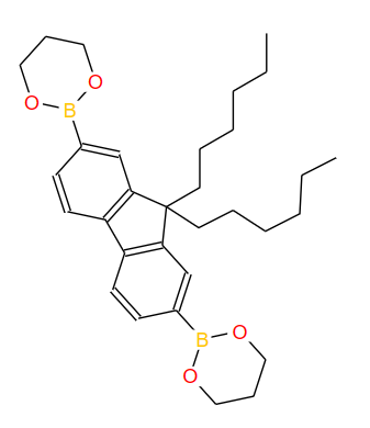 250597-29-6；9,9-二己基芴-2,7-二硼酸二(1,3-丙二醇)酯；9,9-Dihexylfluorene-2,7-bis(trimethyleneborate)