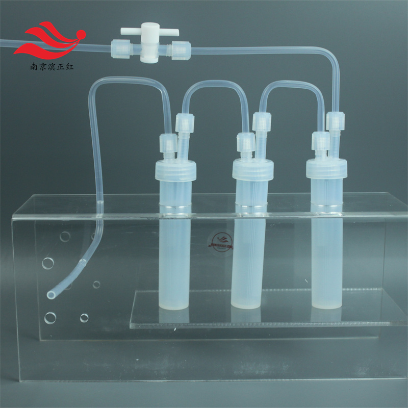 PFA氢气吸收装置应用特种气体行业Pfa洗气瓶耐强酸吸收瓶