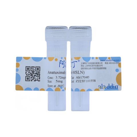 aladdin 阿拉丁 Ab170485 Amatuximab (anti-MSLN) 931402-35-6 Purity>95% (SDS-PAGE&SEC); Endotoxin Level<1.0EU/mg; Human IgG1; CHO; ELISA, FACS, Functional assay, Animal Model; Unconjugated