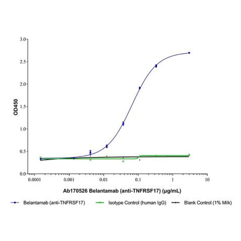 aladdin 阿拉丁 Ab170526 Belantamab (anti-TNFRSF17) 2061894-48-0 Purity>95% (SDS-PAGE&SEC); Endotoxin Level<1.0EU/mg; Human IgG1; CHO; ELISA, FACS, Functional assay, Animal Model; Unconjugated