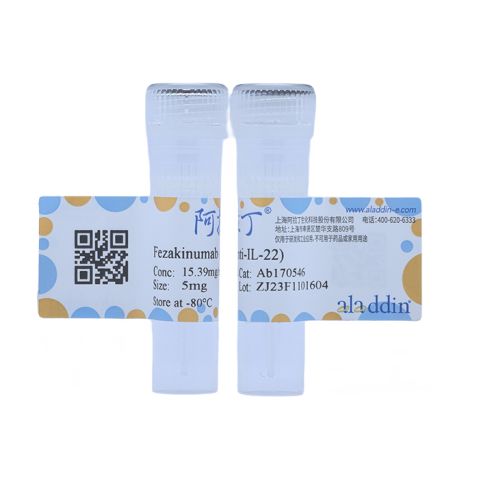 aladdin 阿拉丁 Ab170546 Fezakinumab (anti-IL-22) 1007106-86-6 Purity>95% (SDS-PAGE&SEC); Endotoxin Level<1.0EU/mg; Human IgG1; CHO; ELISA, FACS, Functional assay, Animal Model; Unconjugated
