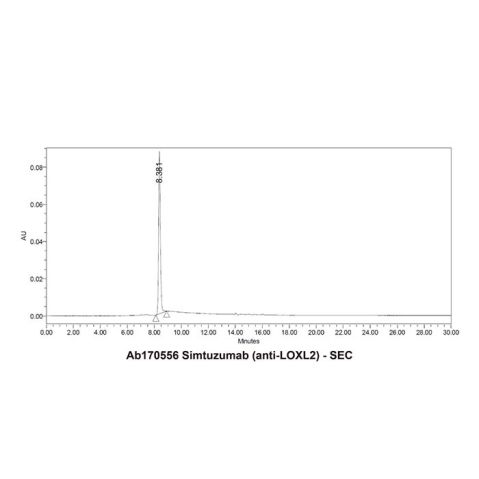 aladdin 阿拉丁 Ab170556 Simtuzumab (anti-LOXL2) 1318075-13-6 Purity>95% (SDS-PAGE&SEC);  Endotoxin Level<1.0EU/mg;  Human IgG4SP;  CHO;  ELISA, FACS, Functional assay, Animal Model;  Unconjugated