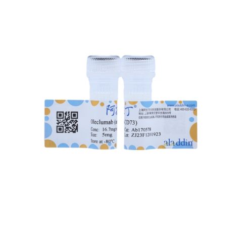 aladdin 阿拉丁 Ab170578 Oleclumab (anti-CD73) 1803176-05-7 Purity>95% (SDS-PAGE&SEC); Endotoxin Level<1.0EU/mg; Human IgG1; CHO; ELISA, FACS, Functional assay, Animal Model; Unconjugated