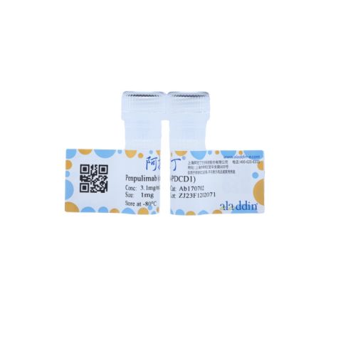 aladdin 阿拉丁 Ab170702 Penpulimab (anti-PDCD1) 2350298-92-7 Purity>95% (SDS-PAGE&SEC); Endotoxin Level<1.0EU/mg; Human IgG1; CHO; ELISA, FACS, Functional assay, Animal Model; Unconjugated