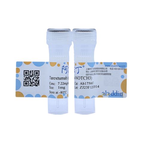 aladdin 阿拉丁 Ab175667 Tarextumab (anti-NOTCH3) 1359940-55-8 Purity>95% (SDS-PAGE&SEC); Endotoxin Level<1.0EU/mg; Human IgG2; CHO; ELISA, FACS, Functional assay, Animal Model; Unconjugated