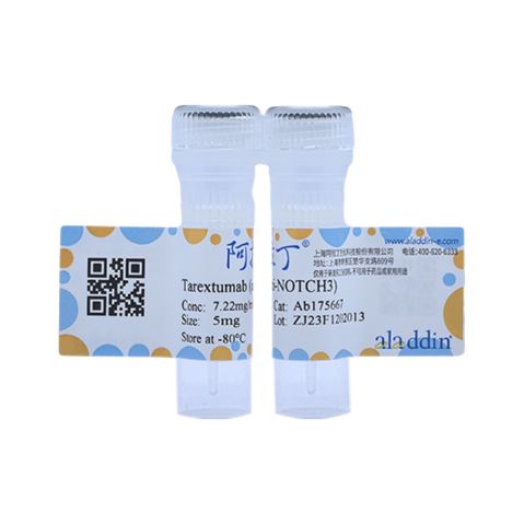 aladdin 阿拉丁 Ab175667 Tarextumab (anti-NOTCH3) 1359940-55-8 Purity>95% (SDS-PAGE&SEC); Endotoxin Level<1.0EU/mg; Human IgG2; CHO; ELISA, FACS, Functional assay, Animal Model; Unconjugated