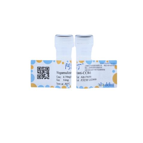 aladdin 阿拉丁 Ab176554 Mogamulizumab (anti-CCR4) 1159266-37-1 Purity>95% (SDS-PAGE&SEC); Endotoxin Level<1.0EU/mg; Human IgG1; CHO; ELISA, FACS, Functional assay, Animal Model; Unconjugated