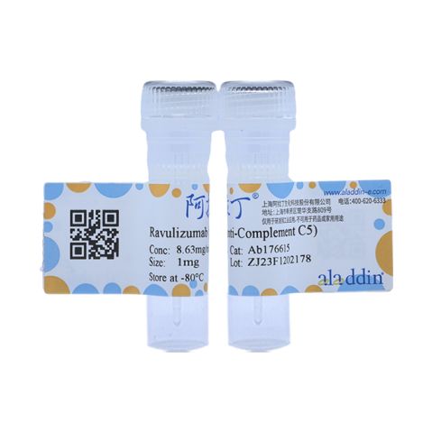aladdin 阿拉丁 Ab176615 Ravulizumab (anti-Complement C5) 1803171-55-2 Purity>95% (SDS-PAGE&SEC); Endotoxin Level<1.0EU/mg; Human IgG2; CHO; ELISA, FACS, Functional assay, Animal Model; Unconjugated