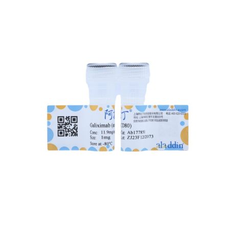 aladdin 阿拉丁 Ab177850 Galiximab (anti-CD80) 357613-77-5 Purity>95% (SDS-PAGE&SEC); Endotoxin Level<1.0EU/mg; Human IgG1; CHO; ELISA, FACS, Functional assay, Animal Model; Unconjugated