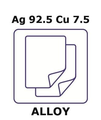 aladdin 阿拉丁 S476136 银铜合金，Ag92.5Cu7.5 箔材, 100 x 100mm, 0.5mm 厚度, 卷轧