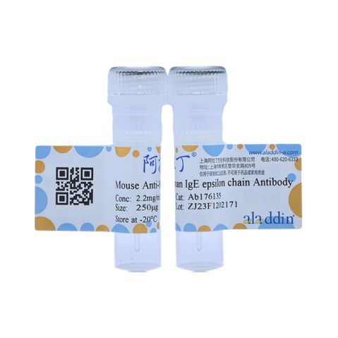 aladdin 阿拉丁 Ab176135 Mouse Anti-Human IgE epsilon chain Antibody Secondary Antibody; Mouse Anti-Human IgE epsilon chain Antibody; WB, CLIA, LF, GICA, EIA; Unconjugated