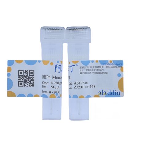 aladdin 阿拉丁 Ab176165 RBP4 Mouse mAb mAb(9D11-8); Mouse anti Human RBP4 Antibody; Capture Antibody, ELISA, CLIA, LF, GICA, FIA; Unconjugated