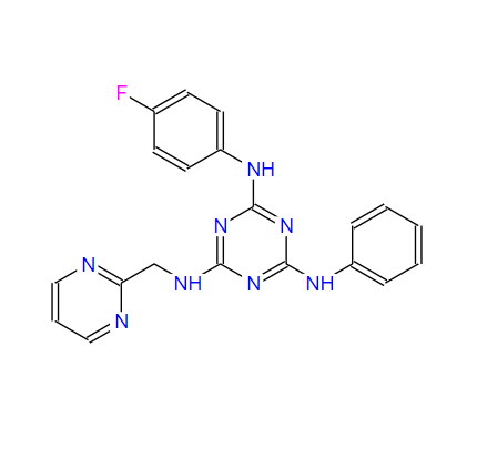 N2-(4-氟苯基)-N4-苯基-N6-(嘧啶-2-基甲基)-1,3,5-三嗪-2,4,6-三胺 792184-90-8