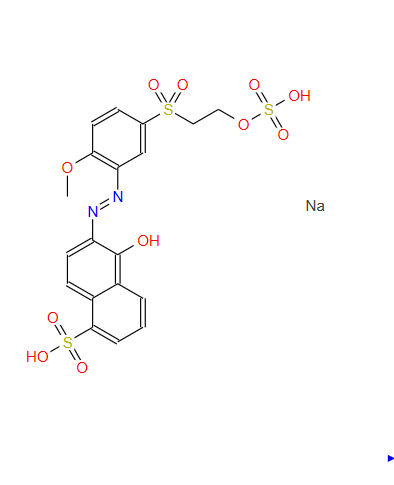 19526-81-9；Disodium 5-hydroxy-6-[[2-methoxy-5-[[2-(sulphonatooxy)ethyl]sulphonyl]phenyl]azo]naphthalenesulphonate；C.I.活性红22